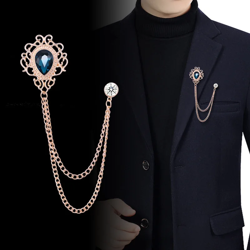 Men'S Accessories Jewelry - Novo vintage borla corrente strass cristal
