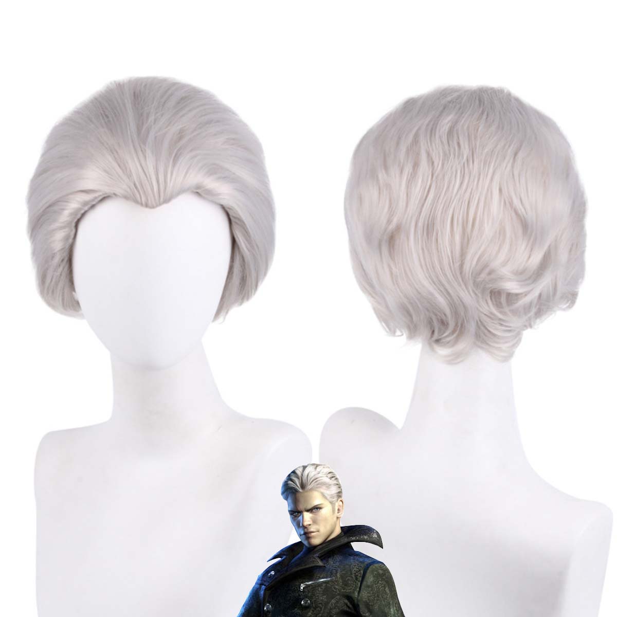 Men Accessories In Silver - Peruca de Cosplay do Personagem Vergil